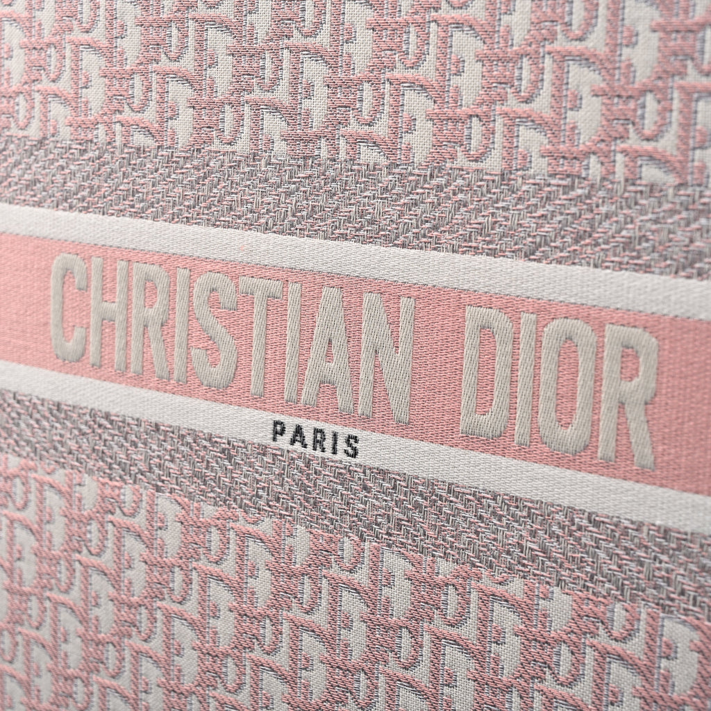 christian-dior-large-book-tote-pink-oblique-embroidery Tote