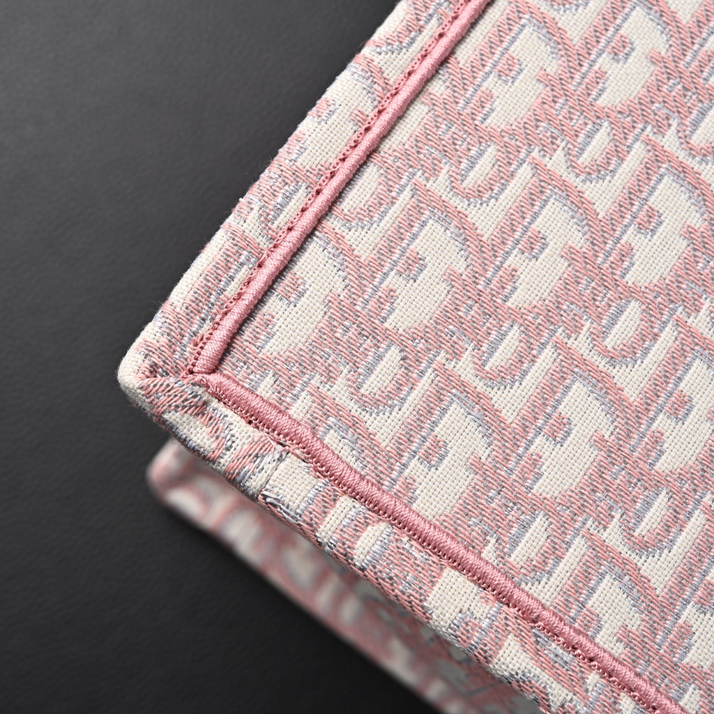 christian-dior-large-book-tote-pink-oblique-embroidery Tote