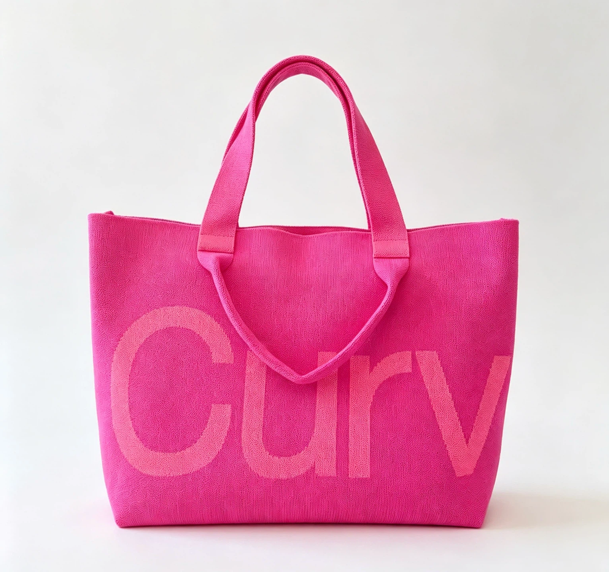 Curves Knit Tote (Hot Pink)