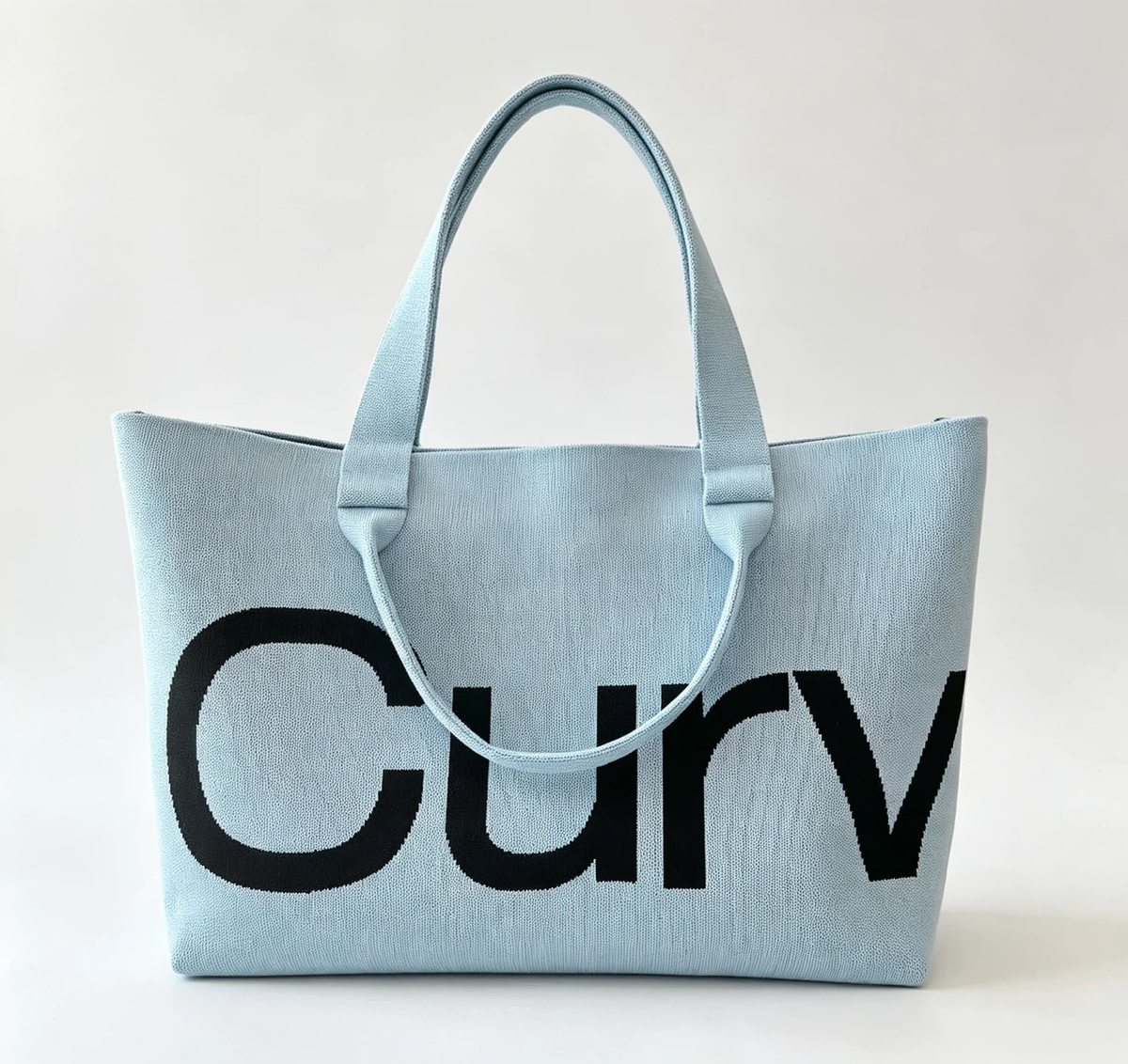 Curves Knit Tote (Cerulean Light Blue)